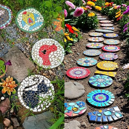 6 Pcs Bigger Round Stepping Stone Mold, 3 Size Cement Molds for Concrete, 10.63" 11.81" 12.99" Thicken Plastic Concrete Molds for Casting Garden Pavement and Stepping Stones Outdoor Walkway