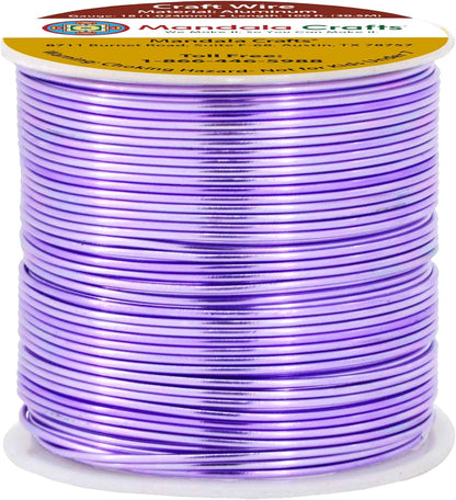 Mandala Crafts 18 Gauge Anodized Aluminum Craft Wire for Jewelry Making - 100 FT Colored Flexible Lavender Wire - Bendable for Bonsai Armature Crafting Sculpting - Crafty Corner