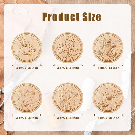TXIN 6-Piece Magnetic Needle Nanny - Flower Patterned Needle Keepers for Cross Stitch, Embroidery, Crafts & Needlework Supplies