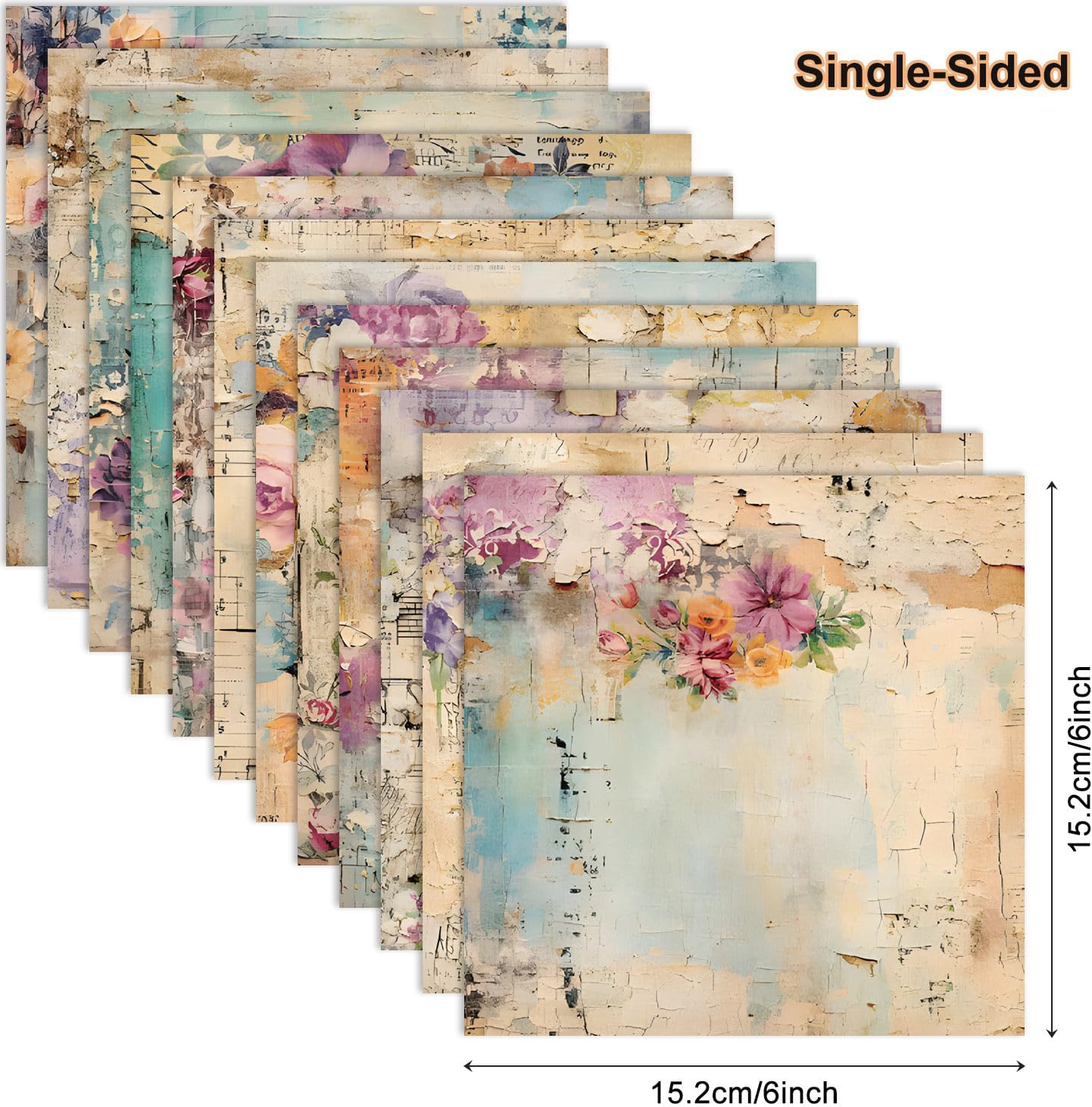 Vintage Floral Scrapbook Paper Pad Flower Patterned Paper 6×6,24 Sheets Single-Sided Scrapbooking CardStock Papers Pad for Holiday Cardmaking DIY Origami Journaling. - Crafty Corner