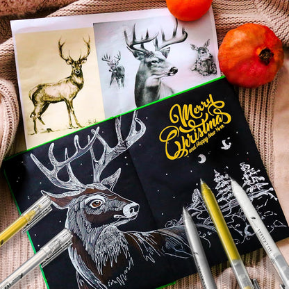 White Gel Pens, 0.8mm Fine Point Gel Ink Pen Set – 3 Pack Opaque Archival Ink for Black Paper Drawing, Sketching, Card Making & Bullet Journaling