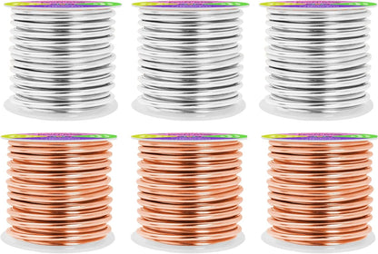 Mandala Crafts 8 Gauge Anodized Aluminum Craft Wire for Jewelry Making - 120 FT Colored Flexible Silver Copper Tone Wire - Bendable for Bonsai Armature Crafting Sculpting - Crafty Corner