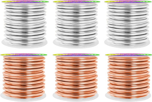 Mandala Crafts 8 Gauge Anodized Aluminum Craft Wire for Jewelry Making - 120 FT Colored Flexible Silver Copper Tone Wire - Bendable for Bonsai Armature Crafting Sculpting - Crafty Corner