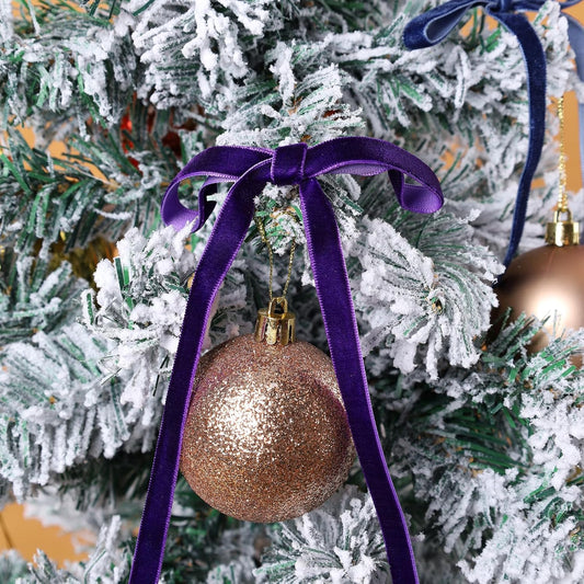 LaRibbons Thin Velvet Ribbon 3/8 Inch x 25 Yards, Purple Velvet Ribbon for Christmas Tree, Gift Wrapping, Wreath Bow, Outdoor Decoration - Crafty Corner