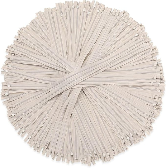 Giegxin 100 Pcs 22 Inch Nylon Invisible Zipper Bulk Conceal Zippers for Sewing Hidden Pillow Zippers for Fabric Craft Dress Pillow Tailor Garments Clothes Artisan Supply (Beige)