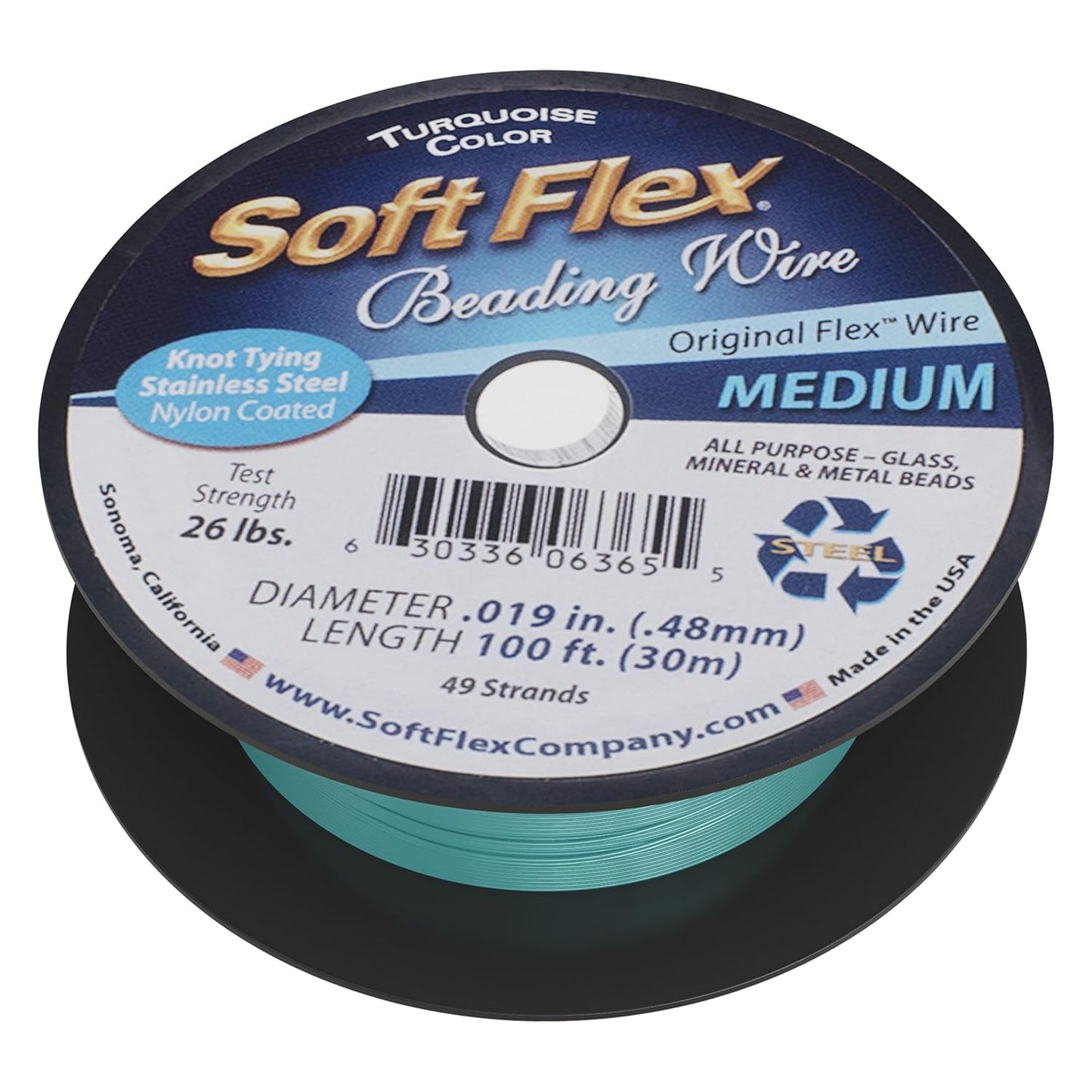 Soft Flex 49 Strand Beading Wire - Medium 0.19 Diameter - 100 Feet Nylon Design Wire - Crafty Corner