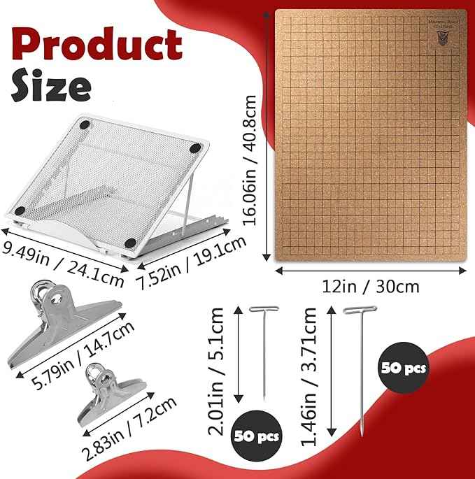 12×16 Inch Macrame Board and Pins Kit, Double Sided Grids Handmade Braiding Macrame Board with Instructions - Perfect Macrame Tools and Supplies for Bracelet Creating, Knotting Creations