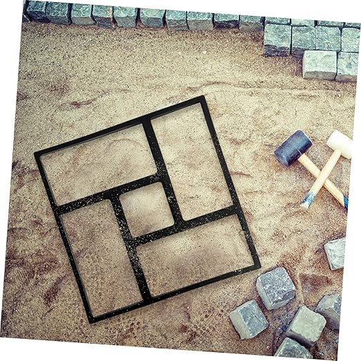 DIY Plastic Pavement Mold for Concrete Stepping Stones Reusable Path Maker for Garden Walkways Black 15.74 X 15.74 X 1.57 Inches