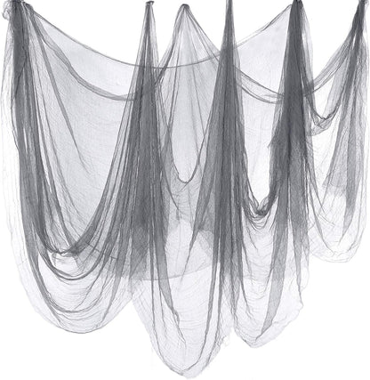 Boao Halloween Cheese cloth 85 x 197 Inch Gray Cheesecloth Roll for Crafts Large Cotton Muslin Gauze Fabric for Halloween Outdoor & Indoor Spooky Decoration