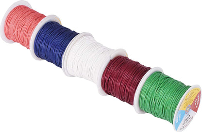 Mandala Crafts 1mm 273 Yards Assorted Cotton Waxed Cord for Jewelry Making Bracelet Cord Waxed String - Beading String Thread Jewelry Cords for Necklaces String