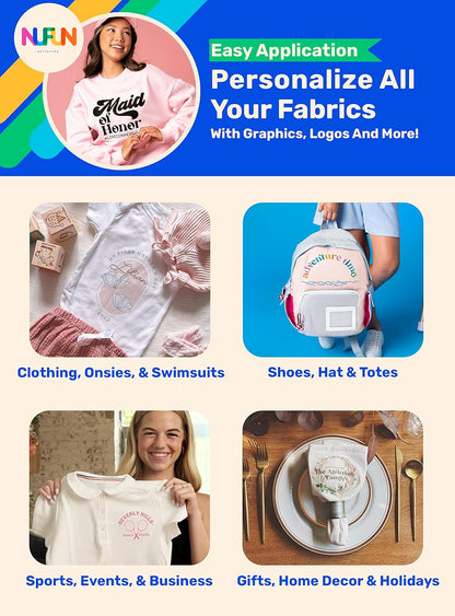 NuFun Activities Printable Iron-on Heat Transfer Paper for T Shirts, Light Fabrics, 25 Sheets 8.5 x 11 inch, Long Lasting, Durable, Professional Quality, Easy DIY, Non-Toxic, Made In the USA