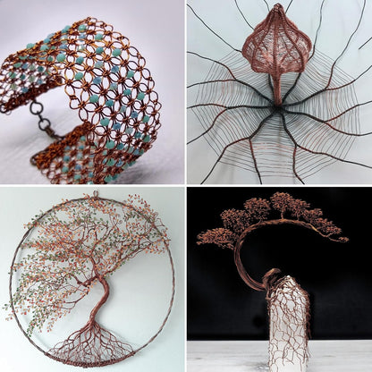 328FT Jewelry Wire 28 Gauge Tarnish-Resistant Copper Beading Wires Roll Bulk for DIY Crafts Jewelry Making, Red Brown