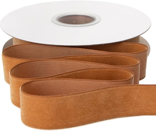 Ribbli Polyester Khaki Velvet Ribbon,1 Inches Continuous10-Yard Spool,Christmas Ribbon for Gift Wrapping,Floral Bouquets, Home Decor - Crafty Corner