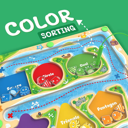 Magnetic Color & Shape Maze - Montessori Toys for 3 4 5 Year Old, Color and Shape Sorting Toy, Montessori Toys for Kids Boys Girls Gifts Ages3+, Preschool Learning Activities