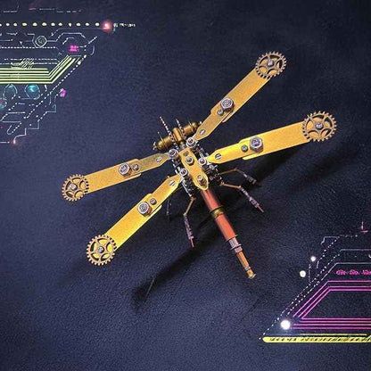 Making kit Metal Insect Bug Mechanical Sculpture Dragonfly Hobby Kits for Men Arts and Crafts Cool Things for Men Gifts for Birthday Ideas (Mechanical Dragonfly C)