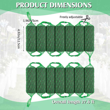 Preboun 14 Pcs Floral Foam Garland 27.6ft Absorption Flower Holder Plant Foam Flower Green Sponge Foam for Wedding Arch Door Tabletop Decoration Arrangement Home Garden Craft
