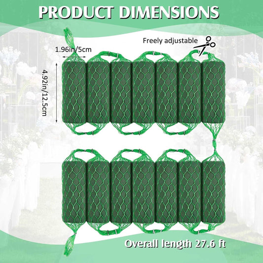 42 Pcs Floral Foam Garland 27.6ft Absorption Flower Holder Plant Foam Flower Green Sponge Foam for Wedding Arch Door Tabletop Decoration Arrangement Home Garden Craft