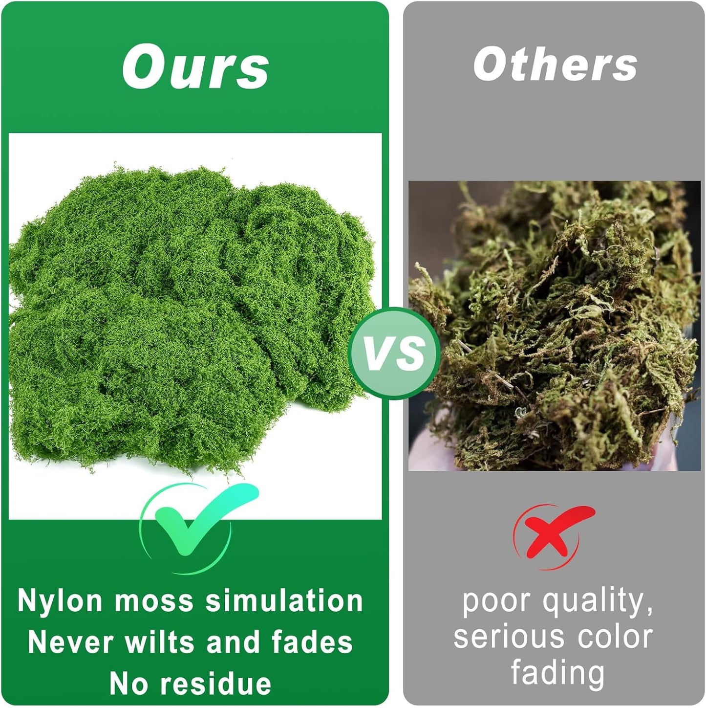 Draupnir Fake Green Moss for Potted Plants, 10.6OZ Fake Moss for Plants Indoor,Faux Moss for Crafts Artificial Moss Decor, DIY Decorative Moss for Fairy Garden Glass Containers Wedding (300g) - Crafty Corner