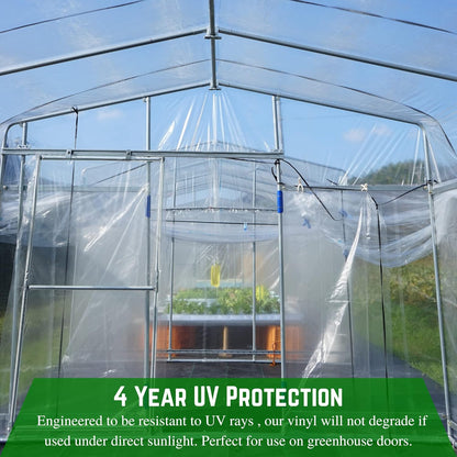 Farm Plastic Supply - Clear Vinyl Sheeting - 15 Mil - (4' 6" x 7') - Vinyl Plastic Sheeting, Clear Vinyl Sheet for Storm Windows, Covering, Protection, Tablecloth Protector