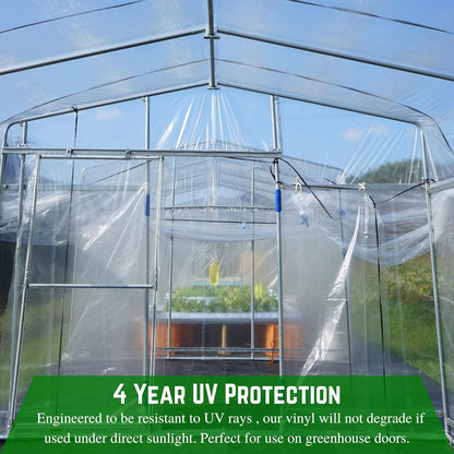 Farm Plastic Supply - Clear Vinyl Sheeting - 15 Mil - (4'6" x 30') - Vinyl Plastic Sheeting, Clear Vinyl Sheet for Storm Windows, Covering, Protection, Tablecloth Protector