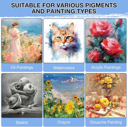 ESRICH 12 Pack Stretched Canvas for Painting, 4x4, 5x7, 8x10, 10x12, 12x16(2 of Each), Round Canvas with 8x8, 12x12(1 of Each), Blank Canvases Primed Paint Canvas for Beginners, Artists