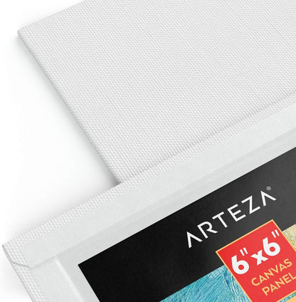 ARTEZA Canvas Panels for Painting, 14 x 6 x 6 Inches, 100% Cotton, Gesso-Primed, Lightweight, Nontoxic, Acid-Free, for Adults and Teens, Oil and Acrylic Painting, Pack of 14