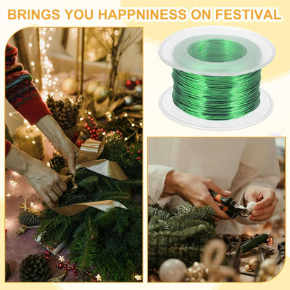 uxcell 20 Gauge / 0.8mm Anodized Aluminum Wire for Jewelry Craft Making, 102 Feet Bendable Flexible Wire for DIY Home Decor Gardening Sculpture, Green