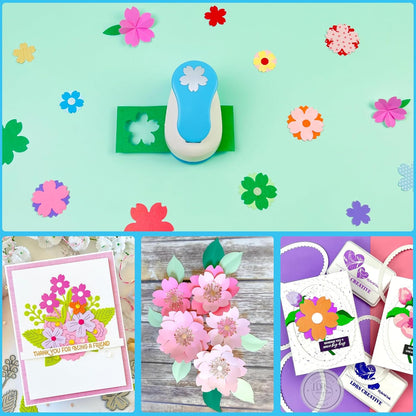 Flower Hole Punch for Paper Crafts, 1.5-Inch Across, Cherry Blossoms Punch Cutter, Lever Punch, Flower Shape for Card Making, Scrapbooking, DIY Arts - Crafty Corner