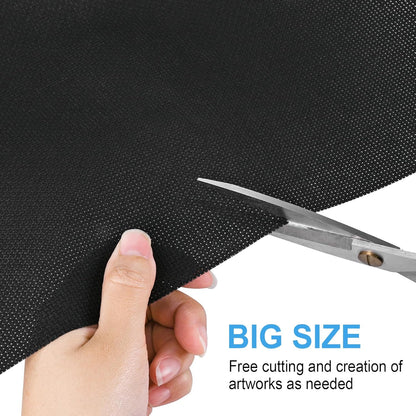 Cross Stitch Fabric 14 Count Aida Cloth 59 x 39 Inch Large Size Classic Reserve Cross Stitch Supplies Embroidery Fabric for Home DIY Craft Decoration Handmade, Black