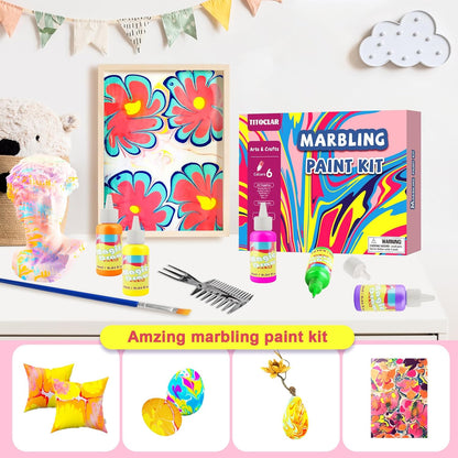 Water Marbling Paint for Kids, Art Supplies for Kids,Arts and Crafts for Girls Boys Ages 8-12 6-8 3-5, Birthday Gifts Toys for Girls 3+ Years Old