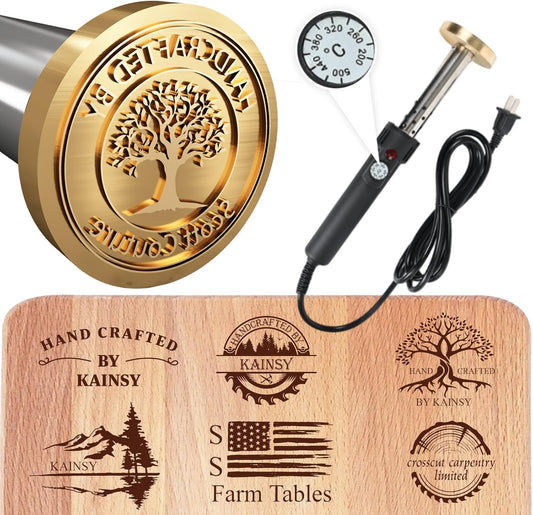 Custom Electric Branding Iron for Wood, Adjustable Temperature Wood Branding irons Personalized Wood Burning Letter Stamp for Leather Woodworking Tool, Handcraft & Wedding Gifts(2.5Inches) - Crafty Corner
