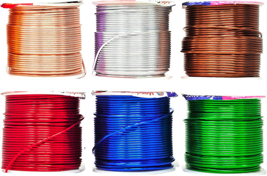 Mandala Crafts 16 Gauge Anodized Aluminum Craft Wire for Jewelry Making – 390 FT Colored Flexible Silver Copper True Blue Brown Red Kelly Green Wire - Bendable for Bonsai Armature Crafting Sculpting - Crafty Corner
