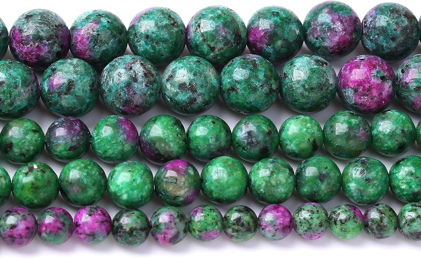 36pcs 10mm Natural Epidote Zoisite Stone Beads for Jewelry Making DIY Bracelet Necklace Accessories 15" Energy Healing Power Stone Beads