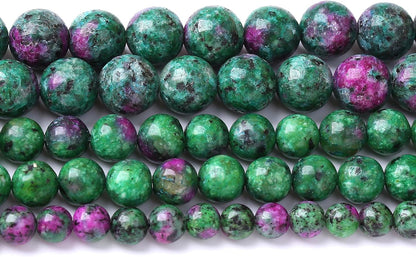 32pcs 12mm Natural Epidote Zoisite Stone Beads for Jewelry Making DIY Bracelet Necklace Accessories 15" Energy Healing Power Stone Beads