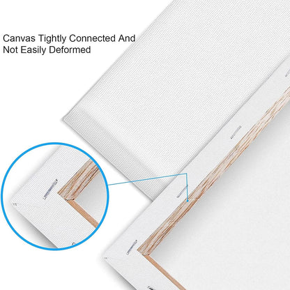 ESRICH 40Pack Stretched Canvas for Painting 8x10, Blank White Canvases for Painting - Primed Cotton, Art Canvases for Oil, Acrylic & Watercolor Paint.