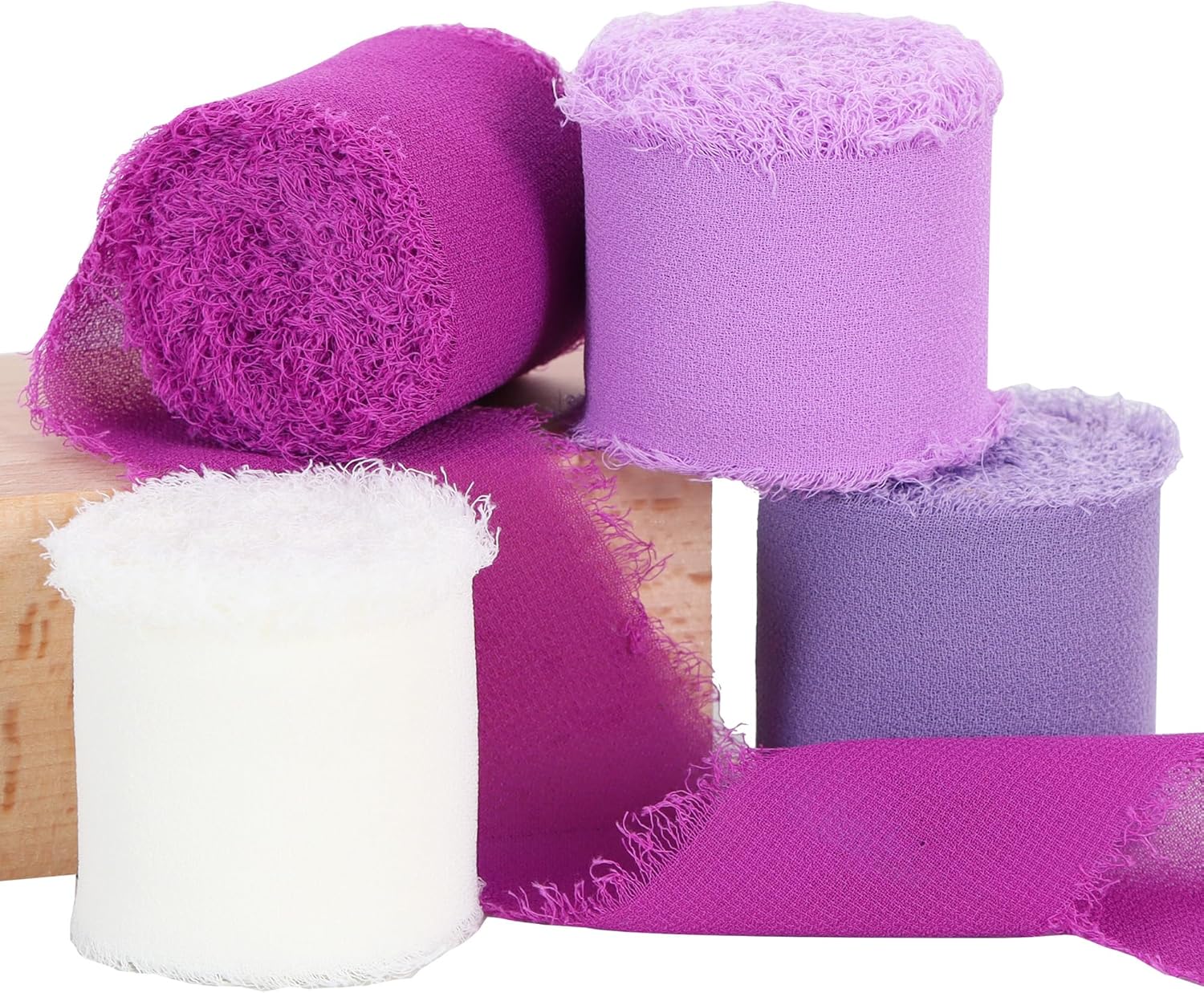 TONIFUL 4 Rolls Light Purple Chiffon Ribbon 1.5" x 5.5 Yards for Gift Wrapping, Wedding Decoration, DIY Crafts - Crafty Corner