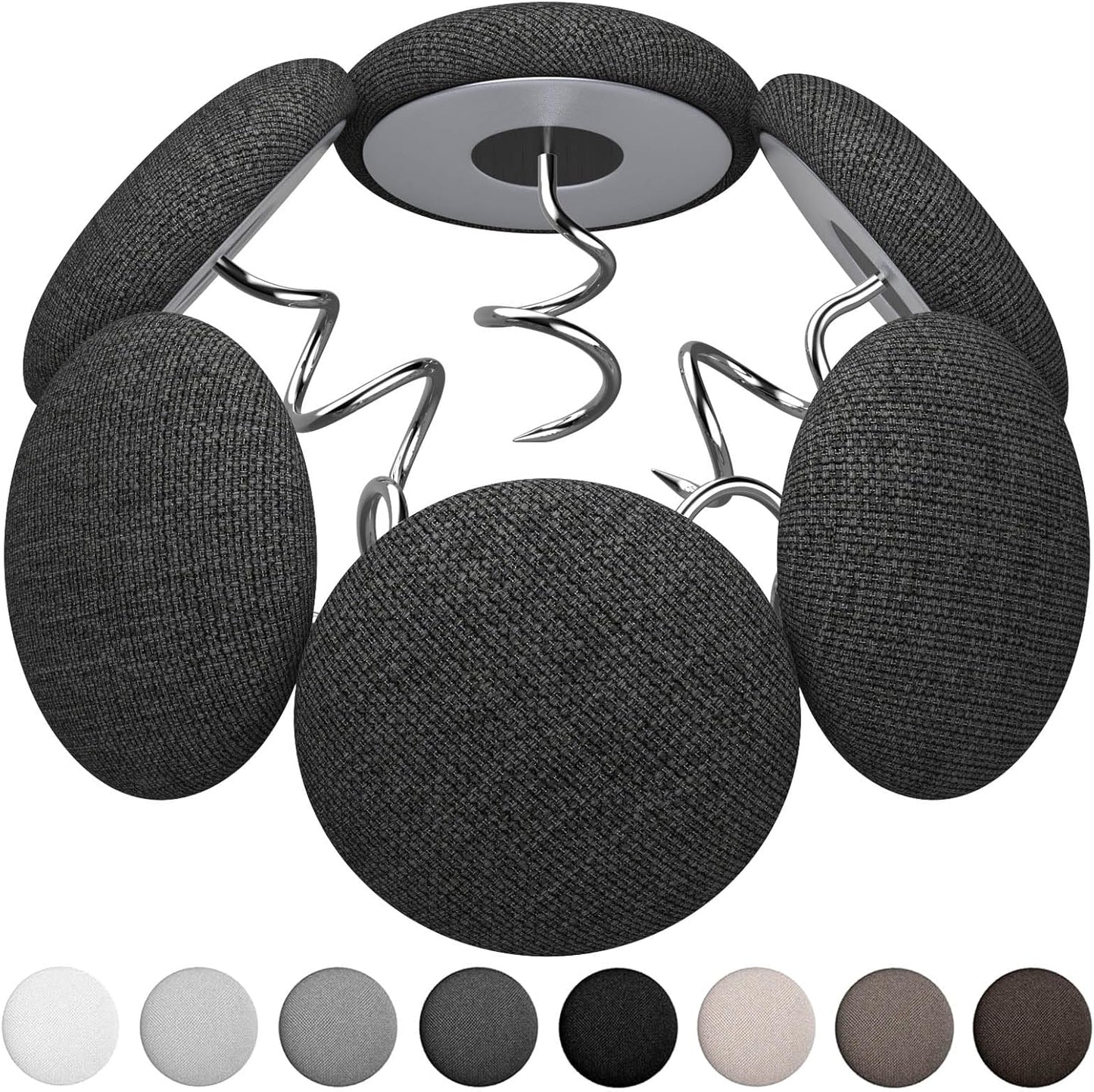 12 Colors Fabric Covered Button Twist Pins Dust Ruffle Pins- for Sofa，Upholstery，Armchair Caddies, Armrest Covers,Bed Skirts, Slipcovers, Headliners (Dark Grey, 24)