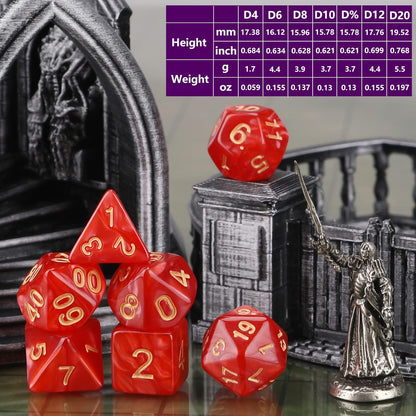Coyeekn DND Dice Sets, 10 X 7 Sets (70 Pieces) Polyhedron Dice for Dungeons and Dragons RPG MTG D&D Tabletop Game with 1 Big Pouch D4 D8 D10 D12 D20