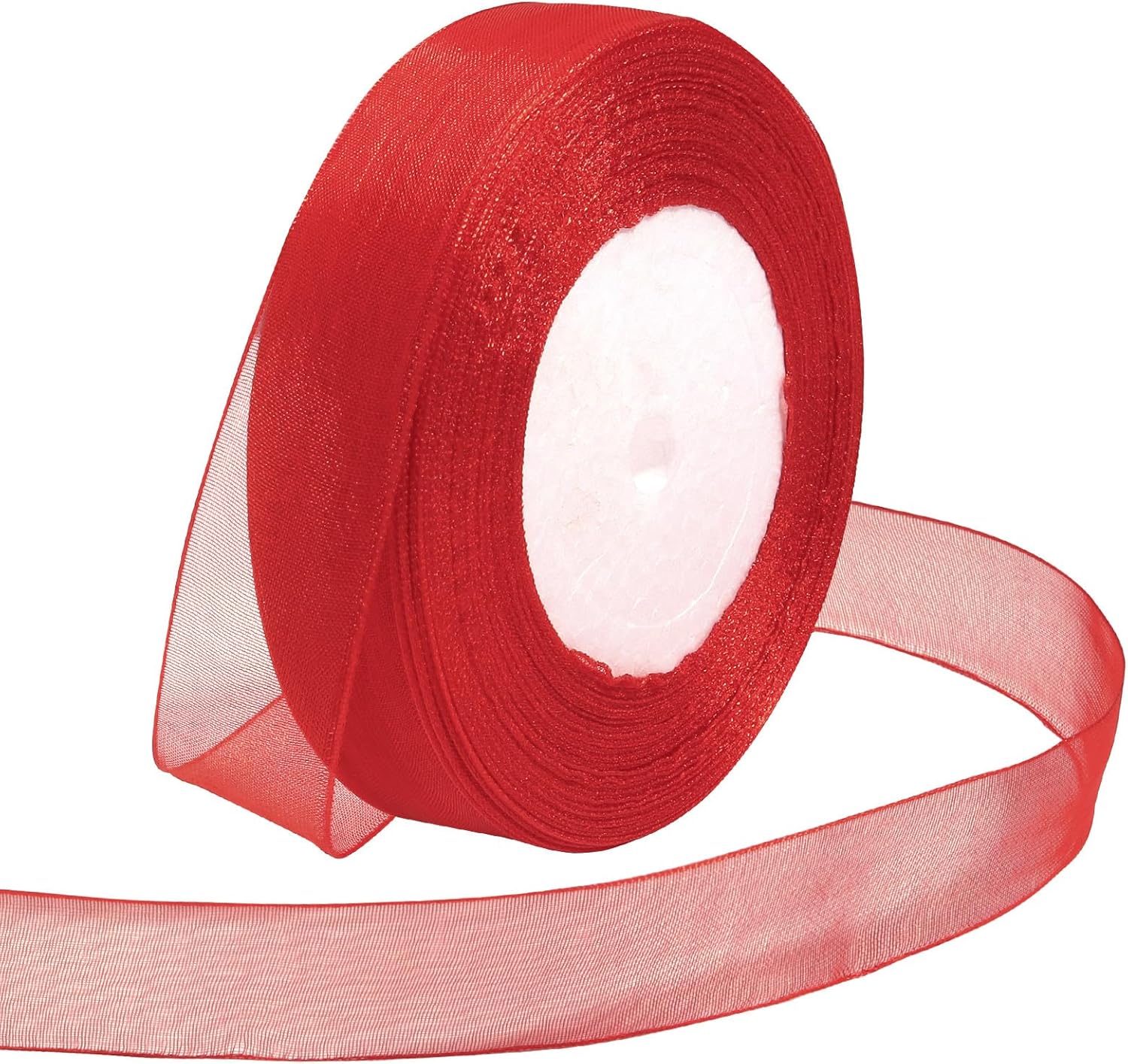 Ribbon for Gift Wrapping 3/4 inch Red Sheer Organza Ribbon for Flower Bouquet Tulle Thin Chiffon Ribbons for Wedding Invitations Christmas Halloween Presents Decorations Crafts 50 Yards - Crafty Corner