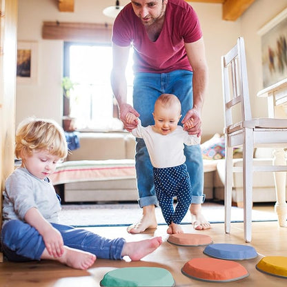 ZICOTO Fun Stepping Stones for Kids – Engaging Indoor & Outdoor Activity for Toddlers | Non-Slip Balance & Coordination Obstacle Course | Sensory Play Set of 6 for Ages 1-4