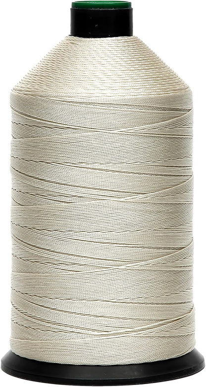 Extra Strong Bonded Nylon Thread #207 Tex210 – 16 OZ, 2000yds, Versatile Stitching Solution for Leather, Upholstery, Canvas Repair and More (Beige)