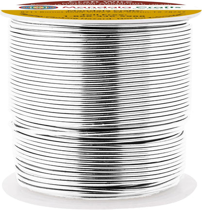 Mandala Crafts 18 Gauge Anodized Aluminum Craft Wire for Jewelry Making - 100 FT Colored Flexible Silver Tone Wire - Bendable for Bonsai Armature Crafting Sculpting - Crafty Corner