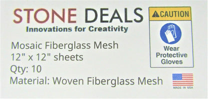 Mosaic Mesh for Back Mounted Tile 12" x 12" (Ten Sheets), Non Sticky