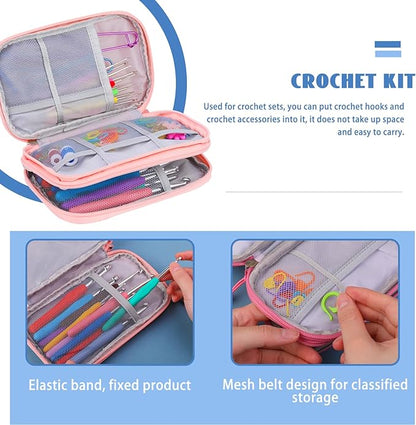 IMZAY 120Pcs Crochet Hooks Set for Beginners, Complete Crochet Kit with Case, Ergonomic Knitting Needle, Stitch Markers, Yarn Needles & Knitting Accessories for Crochet Lovers