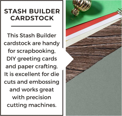 PA Paper Accents Stash Builder Cardstock 8.5" x 11" Storm Blue, 65lb colored cardstock paper for card making, scrapbooking, printing, quilling and crafts, 25 piece pack