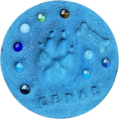 DIY Paw Print Kit for Pets, Personalized Memorial Stepping Stones for Gifts and Pets, Pet Garden Stone (10 Inch, Gray)