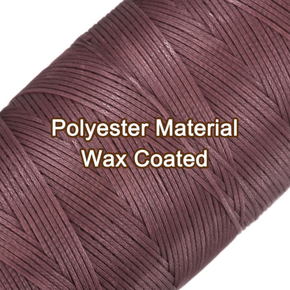 uxcell 150D 0.8mm Flat Waxed Thread 284 Yards Polyester Leather Sewing Waxed String Hand Stitching Waxed Cord for Leather Stitching Sewing Bookbinding DIY Craft Brick Red