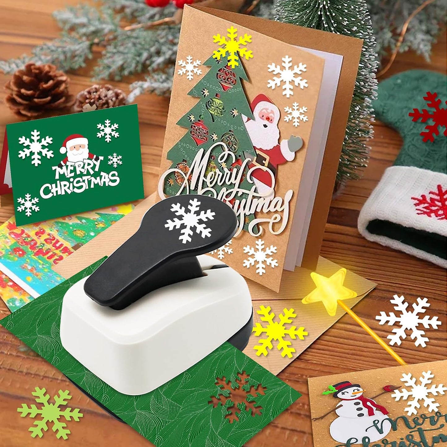 Snowflakes Punch for Crafting, 1 Inch Christmas Punch, Paper Punches for Christmas, Snowflakes Hole Punches, Snowflake Crafts Puncher for Handmade Scrapbook Cards - Crafty Corner