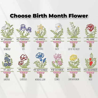 Personalized Birth Month Flower Sign, Custom Grandma Gifts for Mothers Day with Name, Flowers Art Craft Family Keepsake, Birthday Gifts for Women Mom Nana, Grandma's Wooden Sign for Home Decor