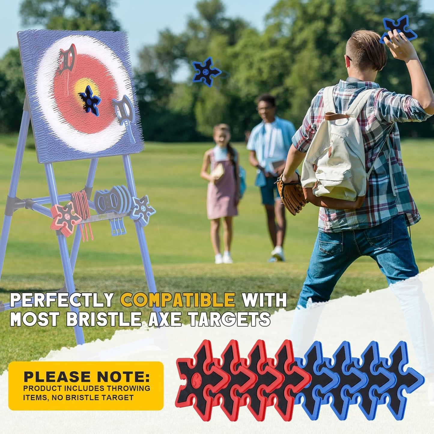 Throwing Axe for Axe Throwing Game for Backyard, Throwing Axe Set with Throwing Star for Outdoor Games, Durable and Fun for All Ages